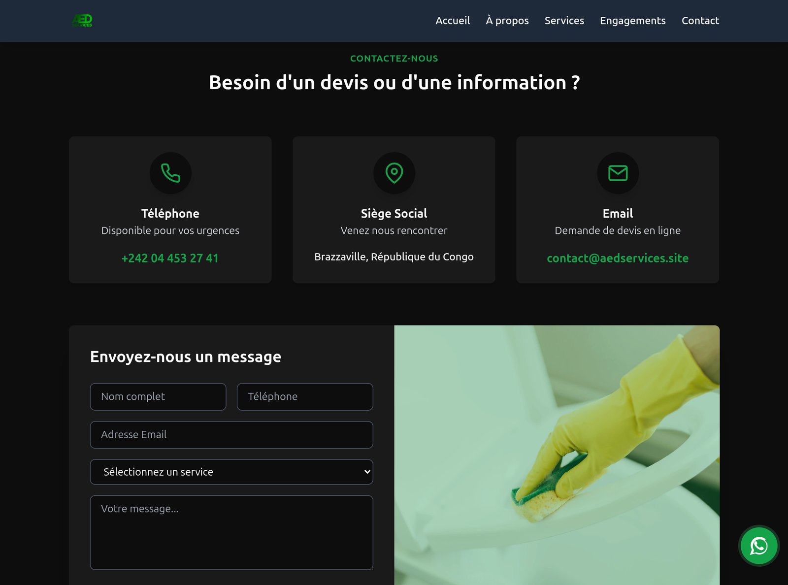 Screenshot 5 de AED Services - Site Professionnel de Nettoyage
